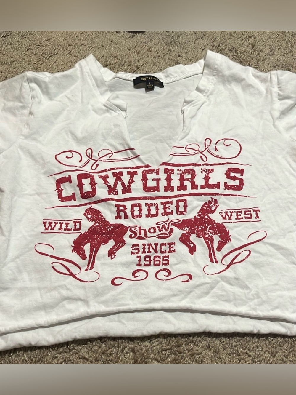 White Short-Sleeve 'Cowgirls Rodeo' Graphic Tee